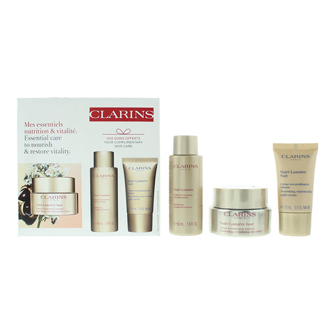 Clarins Nutri-Lumière 3 Piece Gift Set: Day Cream 50ml - Essence 50ml - Night Cream 15ml