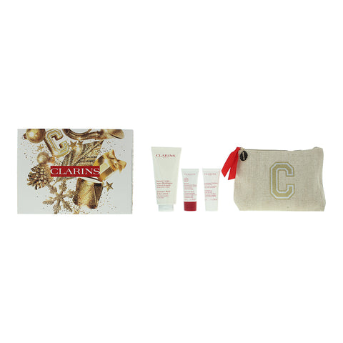 Clarins Body Care Essentials 3 Piece Gift Set: Body Lotion 200ml - Body Scrub 30ml - Hand Balm 30ml