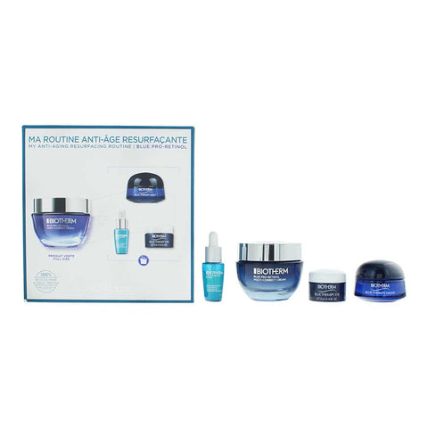Biotherm Blue Therapy Pro Retinol 4 Piece Gift Set: Day Cream 50ml - Night  Cream 15ml - Elixir 7ml - Eye Cream 5ml