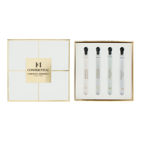 Carolina Herrera Confidential 4 Piece Gift Set: Eau De Toilette 4ml Mini Set: Oeange Affair + Bergamot Bloom + Vetiver Paradise + Rose Cruise