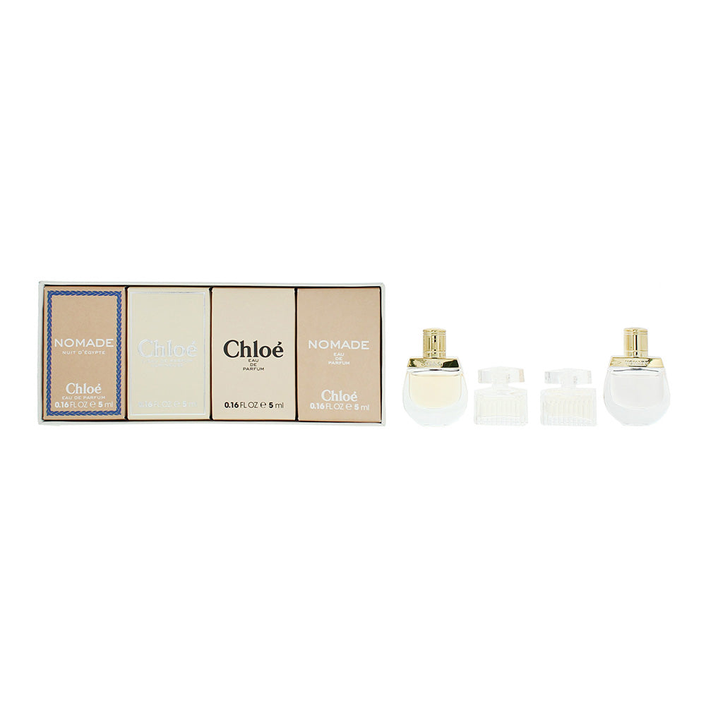 Chloé 4 Piece Gift Set: Nomade Eau de Toilette 5ml - Signature Eau de Toilette 5ml - Nomade Eau de Parfum 5ml - Signature Eau de Parfum 5ml