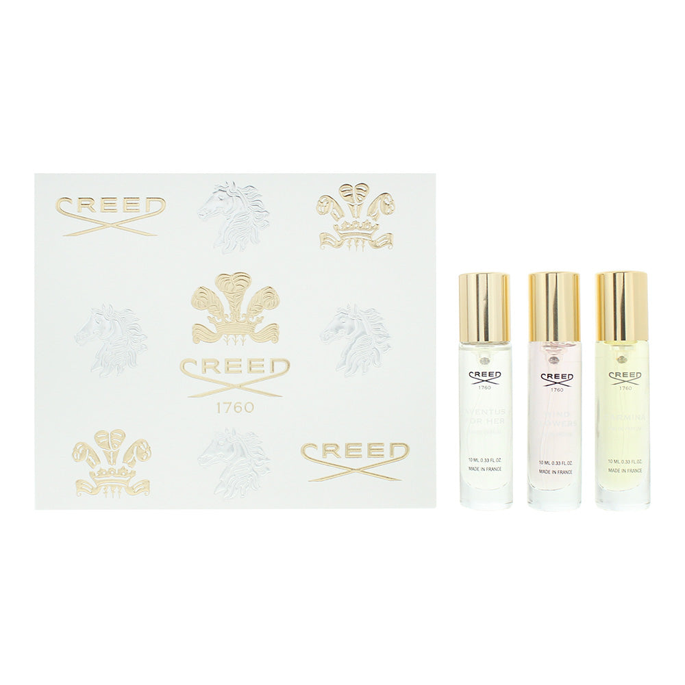 Creed  Piece Gift Set: Aventus For Her Eau de Parfum 10ml -Carmina Eau de Parfum 10ml - Wind Flowers Eau de Parfum 10ml