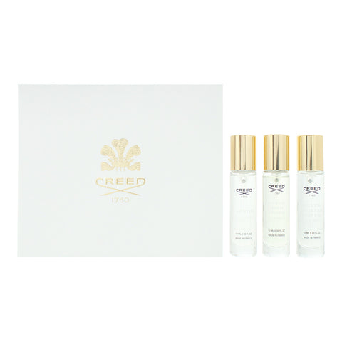 Creed Eau De Parfum 3 Piece Gift Set: Aventus Eau de Parfum 10ml - Green Irish Tweed Eau de Parfum 10ml - Silver Mountain Water Eau de Parfum 10ml