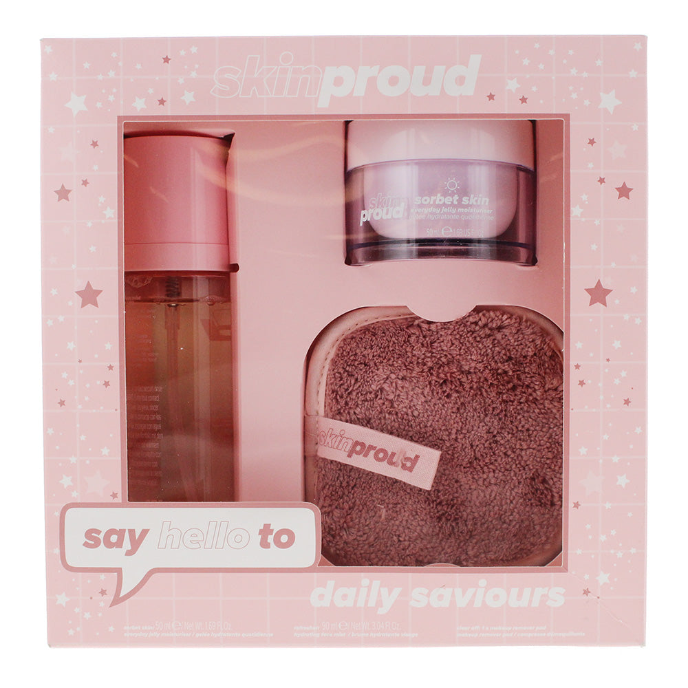 Skin Proud Say Hello To 3 Piece Gift Set: Jelly Moisturiser 50ml - Face Mist 90m