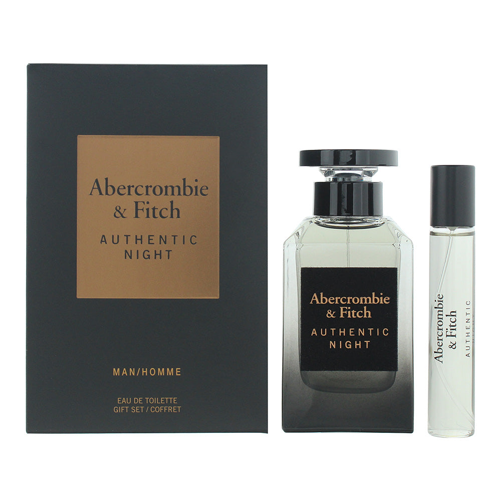 Abercrombie  Fitch Authentic Night Men 2 Piece Gift Set: Eau de Toilette 100ml - Eau de Toilette 15ml