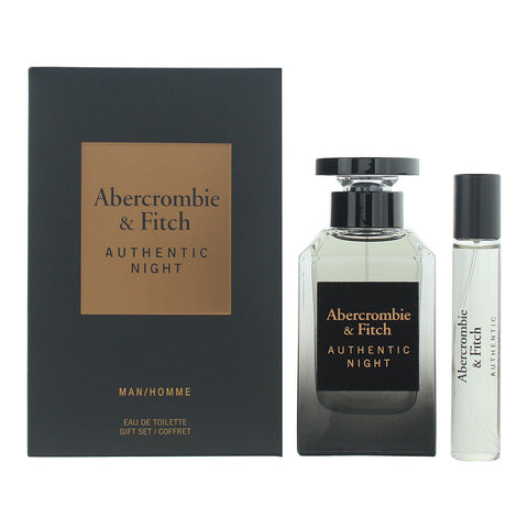 Abercrombie  Fitch Authentic Night Men 2 Piece Gift Set: Eau de Toilette 100ml - Eau de Toilette 15ml