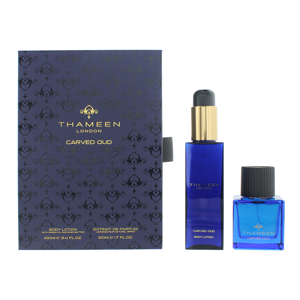 Thameen Carved Oud 2 Piece Gift Set: Extrait de Parfum 50ml - Body Lotion 100ml