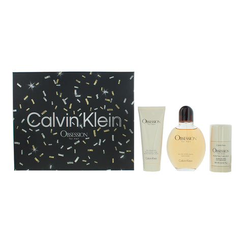 Calvin Klein Obsession For Men 3 Piece Gift Set: Eau de Toilette 125ml - Aftersh