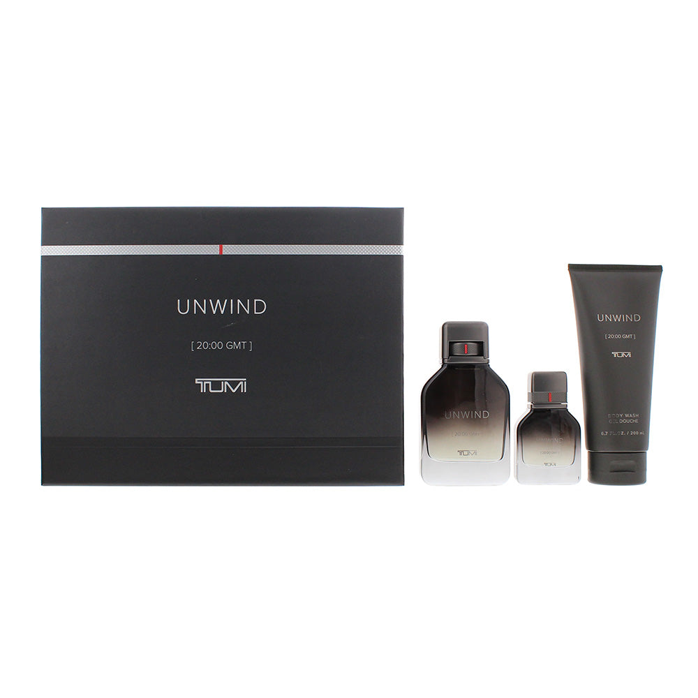 TUMI Unwind 3 Piece Gift Set: Eau de Parfum 100ml - Eau de Parfum 30ml - Body Wa