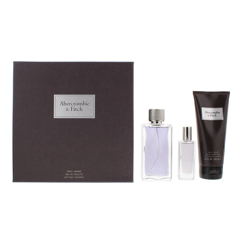 Abercrombie & Fitch First Instinct 3 Piece Gift Set: Eau de Toilette 100ml - Eau
