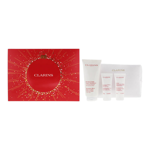 Clarins 3 Piece Gift Set: Body Lotion 200ml - Body Scrub 30ml - Hand & Nail Crea