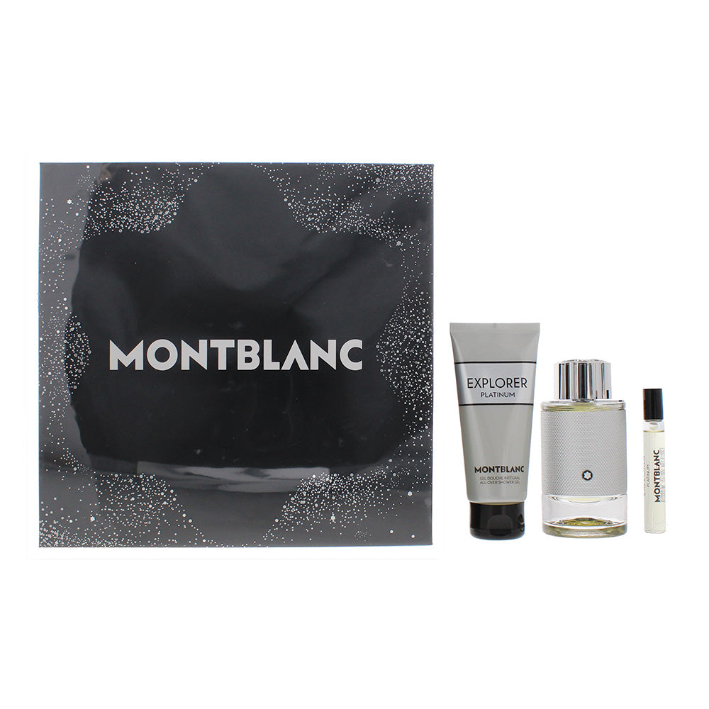 Montblanc Explorer Platinum 3 Piece Gift Set: Eau de Parfum 100ml - Eau de Parfu