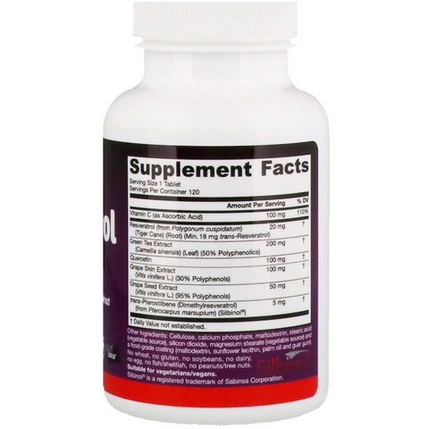 Jarrow Formulas, Resveratrol Synergy, 120 tabletter