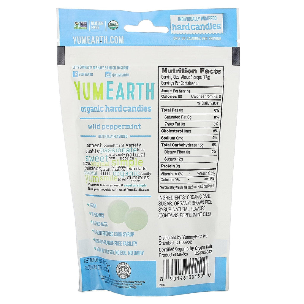 YumEarth,  Hard Candies, Wild Peppermint, 3.3 oz (93.6 g)