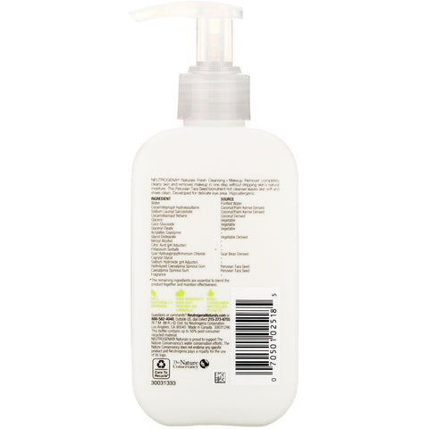 Neutrogena, Neutrogena, Naturals, Fresh Cleansing + Makeup Remover, 6 fl oz (177 ml)