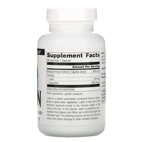 Source Naturals, Lutein, 20 mg, 120 kapsler