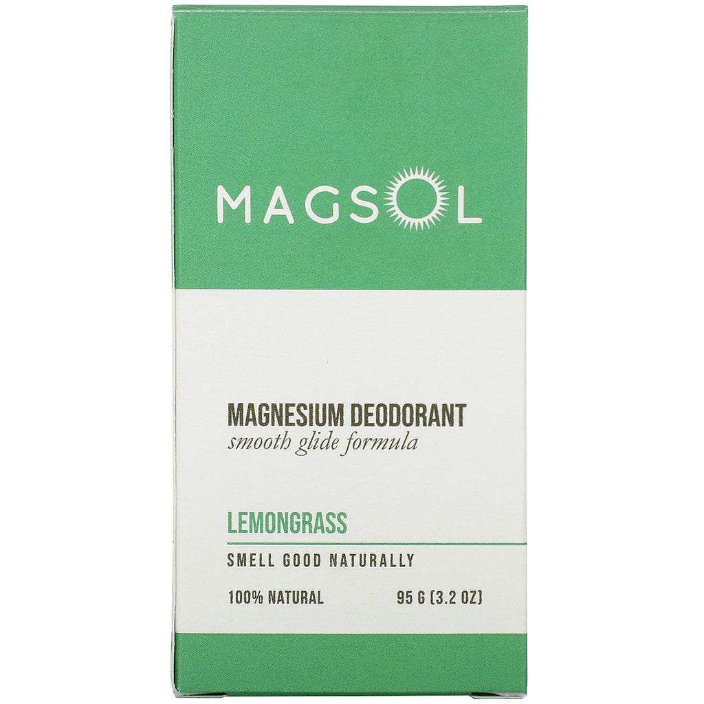 Magsol, Desodorante de magnesio, hierba de limón, 3,2 oz (95 g)