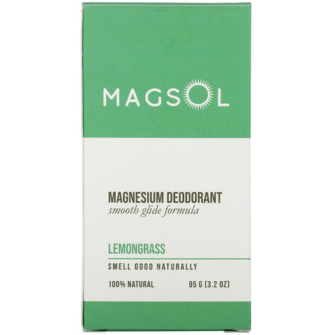 Magsol, Magnesium Deodorant, Lemongrass, 3.2 oz (95 g)