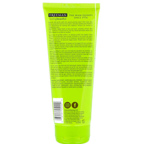 Freeman Beauty, Feeling Beautiful, Rensende Clay Mask, Avocado + Havregryn, 6 fl oz (175 ml)