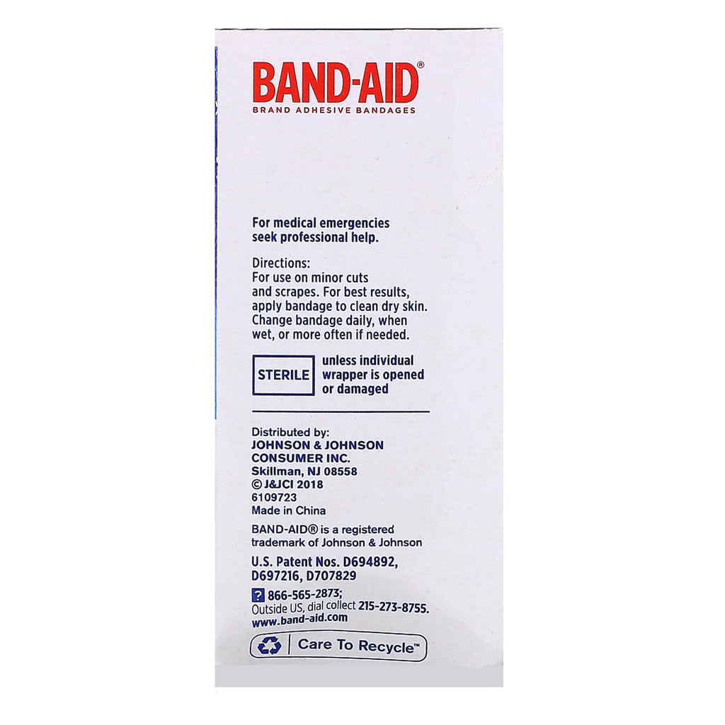 Band Aid, Adhesive Bandages, Flexible Fabric, 100 Assorted Sizes