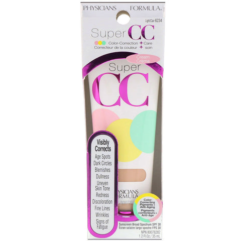 Physicians Formula, Super CC, Color-Correction + Care Cream, SPF 30, Light, 1,2 fl oz (35 ml)