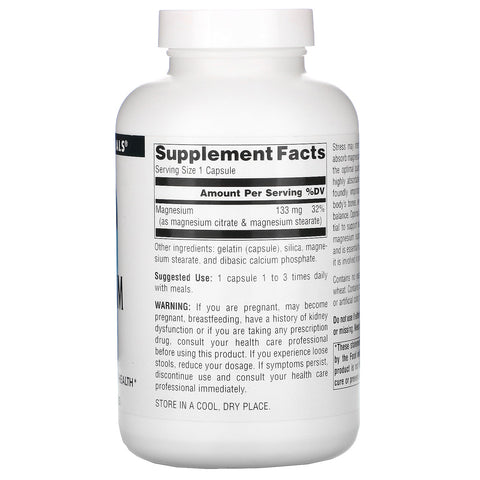 Source Naturals, Magnesium Citrate, 133 mg, 180 kapsler