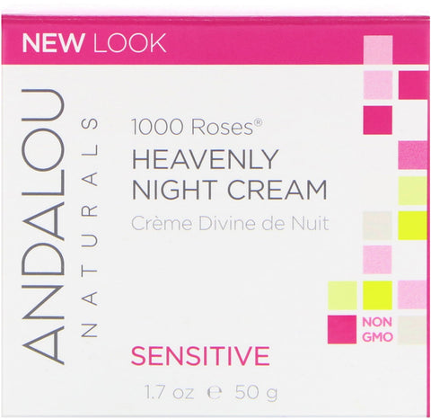 Andalou Naturals, 1000 Roses, Crema de noche celestial, Sensible, 1,7 fl oz (50 ml)