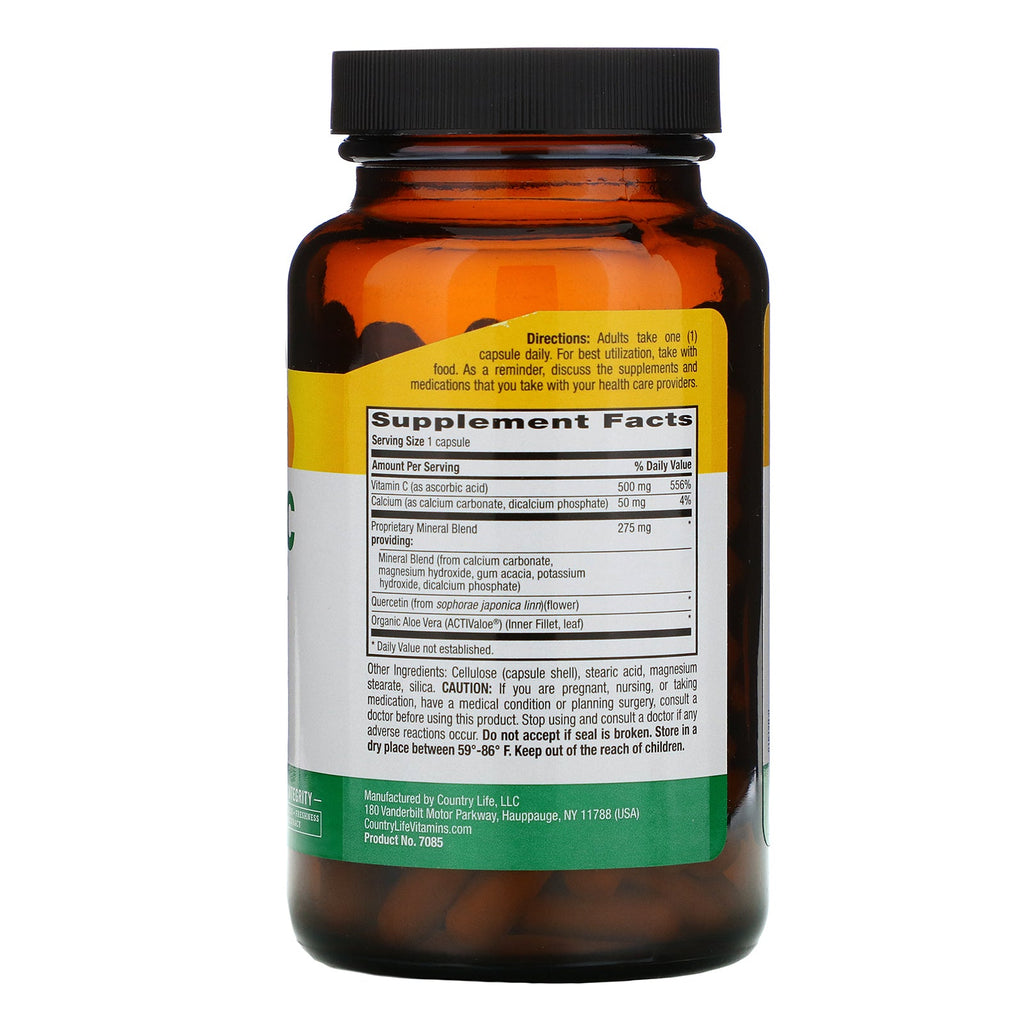 Country Life, Buffer-C, pH controlado, 500 mg, 120 cápsulas vegetarianas