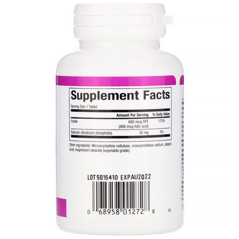 Natural Factors, Folic Acid, 400 mcg, 90 Tablets