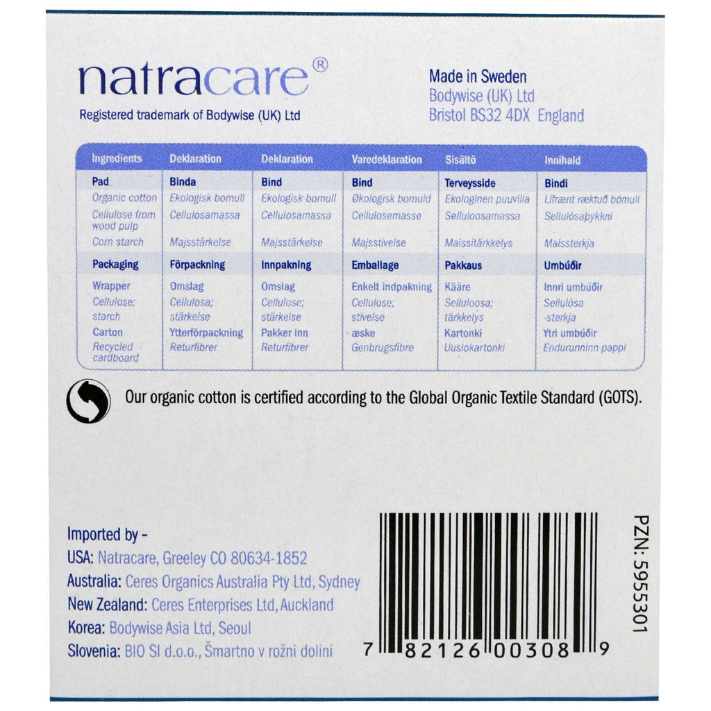 Natracare, Ultra Pads, Bomuldsbetræk, Super, 12 Pads