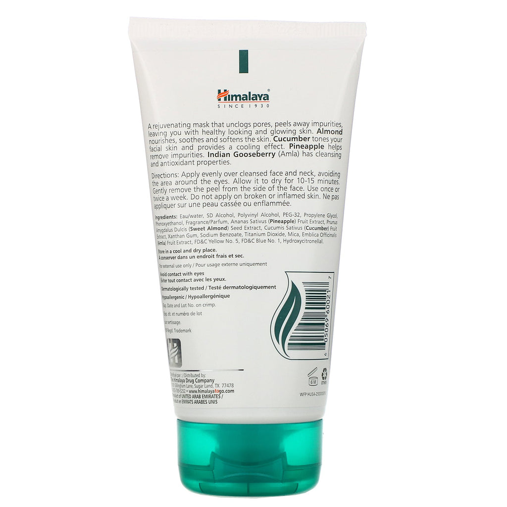 Himalaya, Peel-off Mask, Til alle hudtyper, Mandel &amp; Agurk, 5,07 fl oz (150 ml)