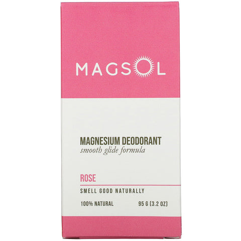 Magsol, Magnesium Deodorant, Rose,  3.2 oz (95 g)