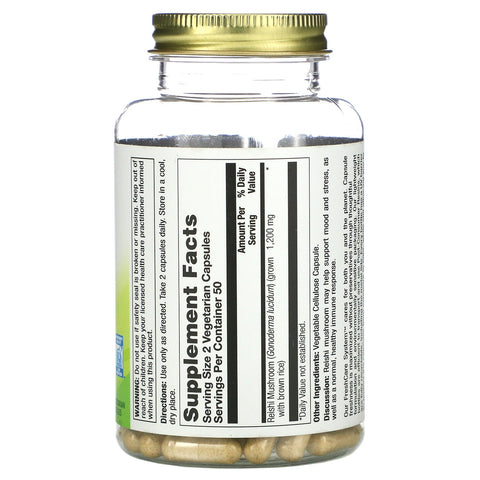 Nature's Herbs, Hongo Reishi, 1200 mg, 100 cápsulas vegetarianas