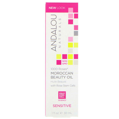 Andalou Naturals, 1000 rosas, aceite de belleza marroquí, sensible, 1 fl oz (30 ml)