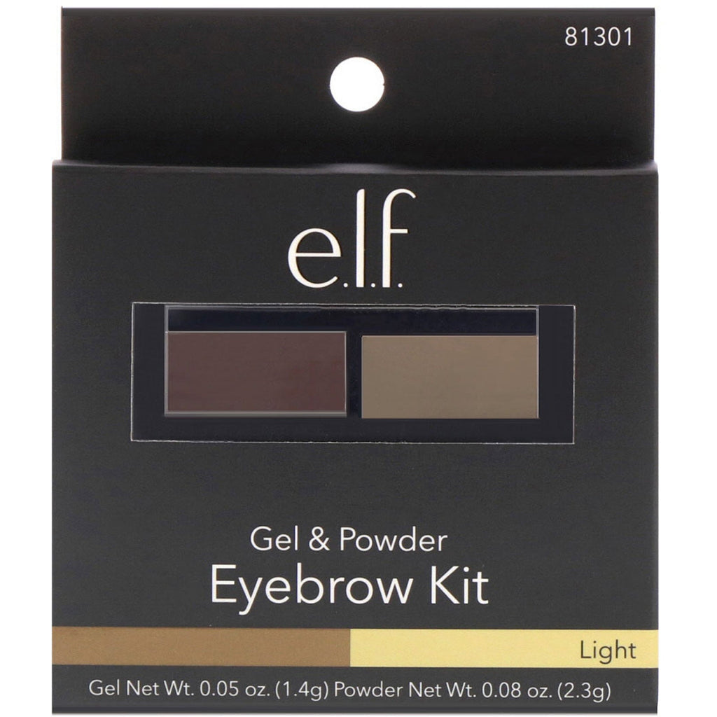 E.L.F., Eyebrow Kit, Gel & Powder, Light, 0.05 oz (1.4 g), 0.08 oz (2.3 g)