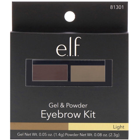 ELF, Kit para cejas, gel y polvo, ligero, 0,05 oz (1,4 g), 0,08 oz (2,3 g)