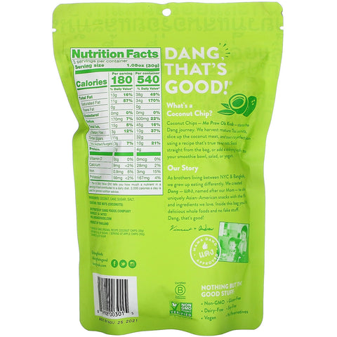 Dang, Coconut Chips, Original Recipe, 3.17 oz (90 g)