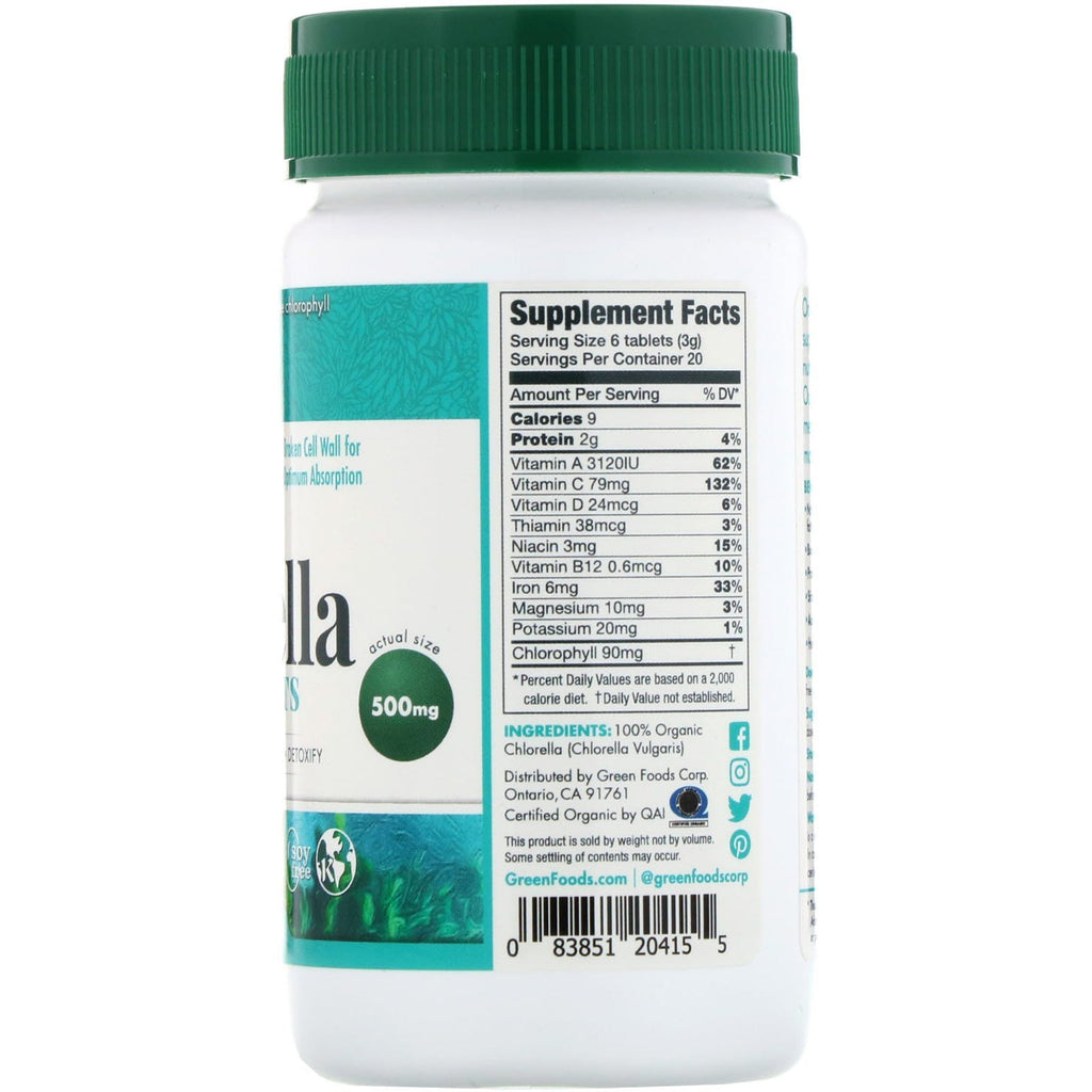 Green Foods,  Chlorella, 500 mg, 120 Tablets