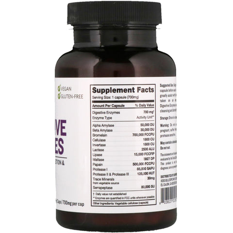 Sunfood, Digestive Enzymes, 700 mg, 90 Vegi Caps