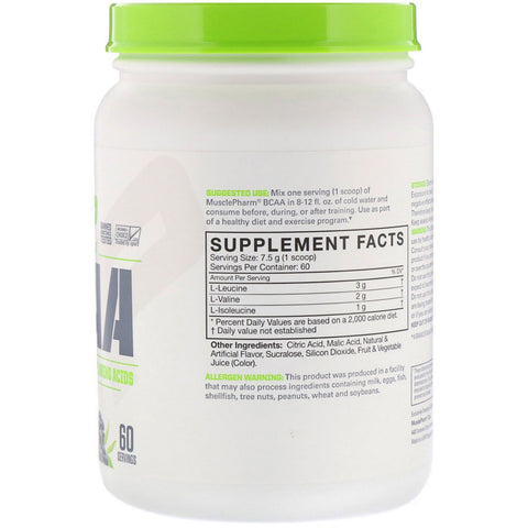 MusclePharm, Essentials, BCAA, Blue Raspberry, 0.99 lb (450 g)