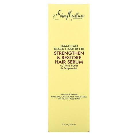 SheaMoisture, Aceite de ricino negro jamaicano, suero fortalecedor y restaurador del cabello, 2 fl oz (59 ml)