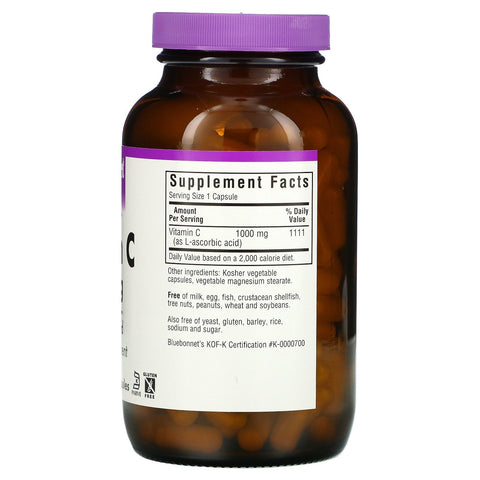 Bluebonnet Nutrition, C-vitamin, 1.000 mg, 180 grøntsagskapsler