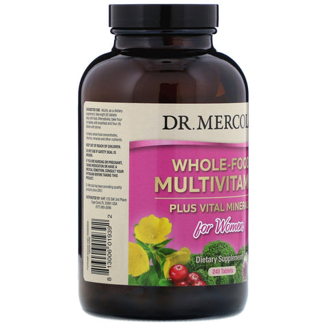 Dr. Mercola, Multivitaminas integrales más minerales vitales para mujeres, 240 tabletas