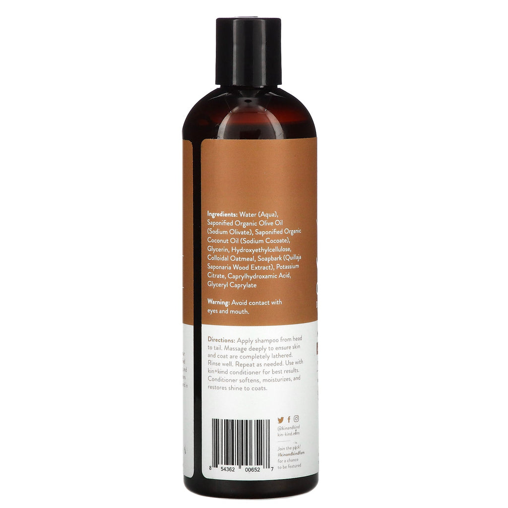 Kin+Kind, havregryn, hunde- og katteshampoo, 12 fl oz (354 ml)