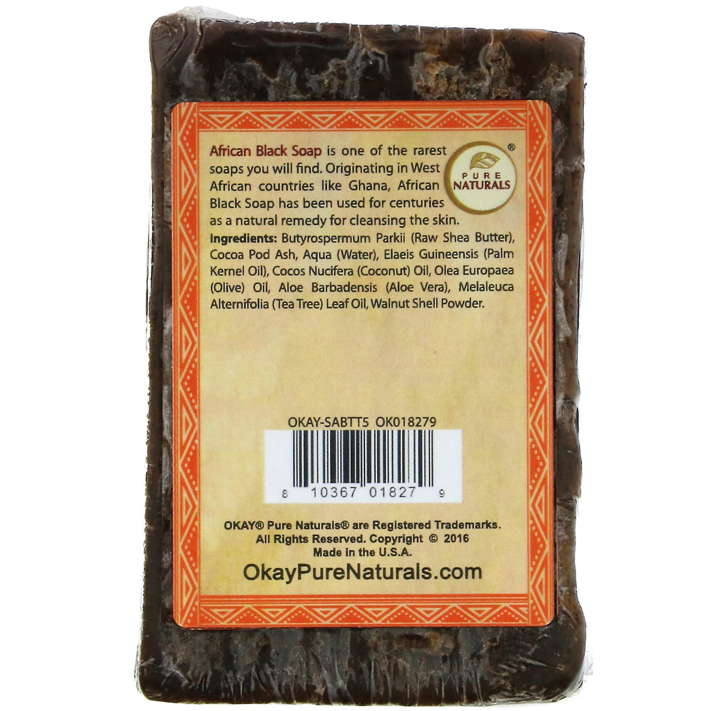 Okay Pure Naturals, African Black Soap, Tea Tree, 5.5 oz (156 g)