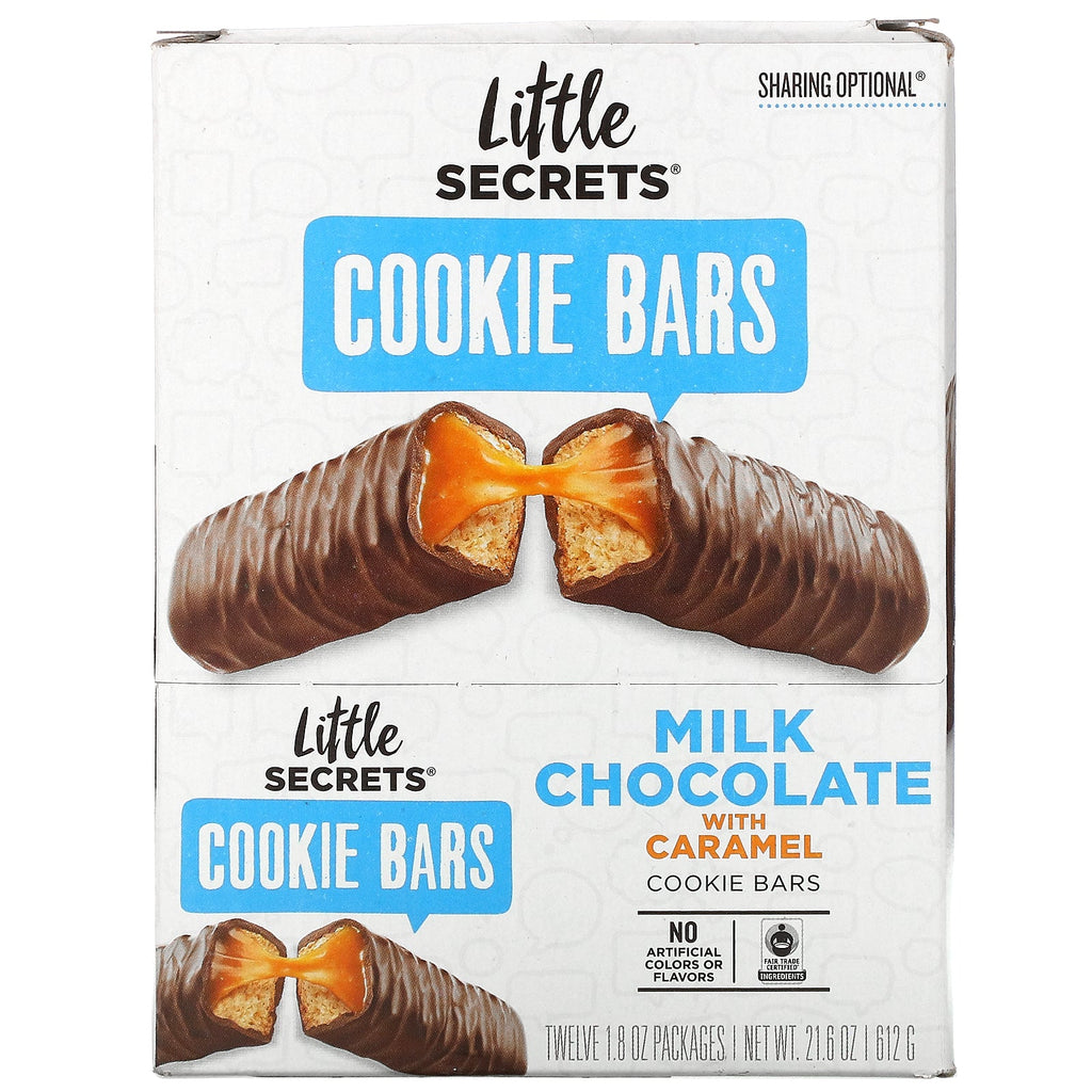 Little Secrets, Cookie Bars, Milk Chocolate with Caramel, 12 Pack, 1.8 oz (50 g) Each