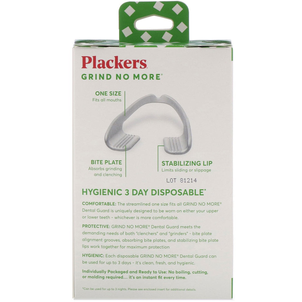 Plackers, Grind No More, Disposable, Dental Guards, 16 Count