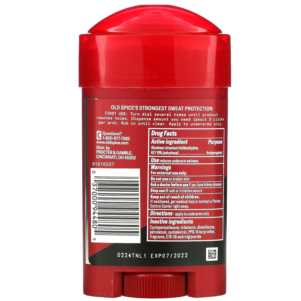 Old Spice, Desodorante antitranspirante Sweat Defense, Sólido suave, Swagger más fuerte, 2,6 oz (73 g)