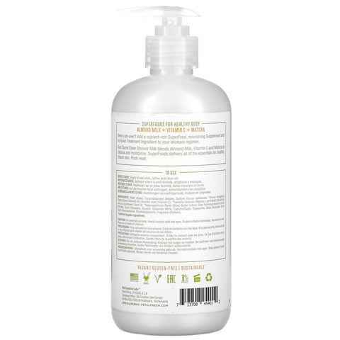 Kronbladsfrisk, ren, SuperFood til bad, Come Clean afgiftende brusemælk, mandelmælk, vitamin D og Matcha, 16 fl oz (475 ml)