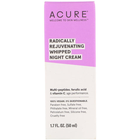 Acure, Crema de noche batida radicalmente rejuvenecedora, 50 ml (1,7 oz. líq.)